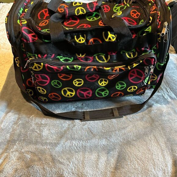 Colorful Peace Sign Duffel Bag - Picture 1 of 10